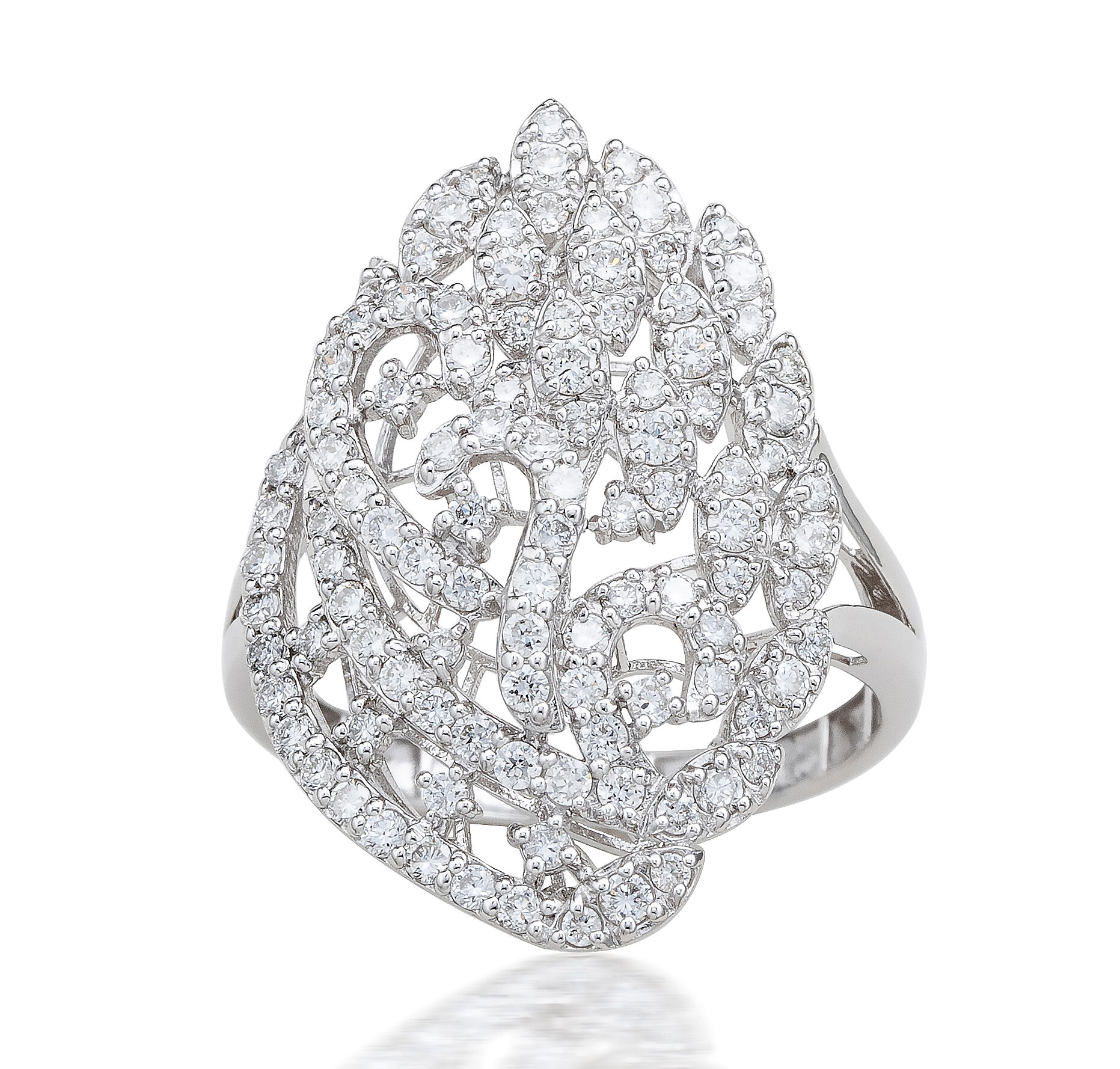 RING 9KW CLUSTER LAB DIA FILIGREE TDW=1.08CT