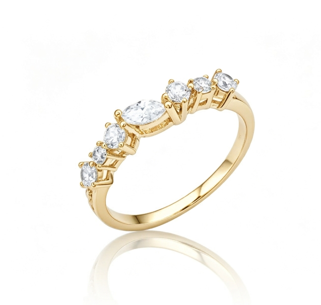 RING 9KY LAB DIA DIANA BAND TDW=0.45CT