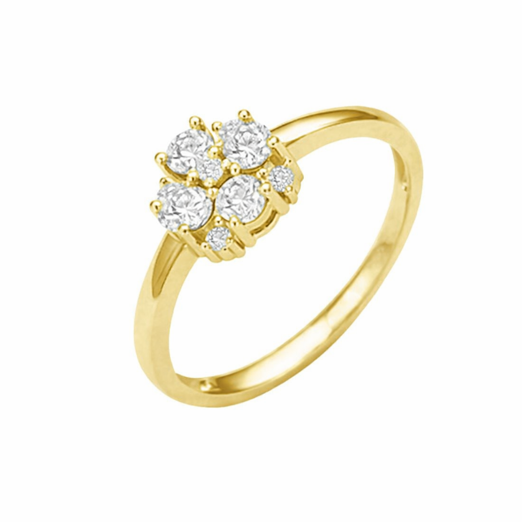 RING 9KY MIA OVAL LAB DIA FLOWER CLUSTER TDW=0.47CT